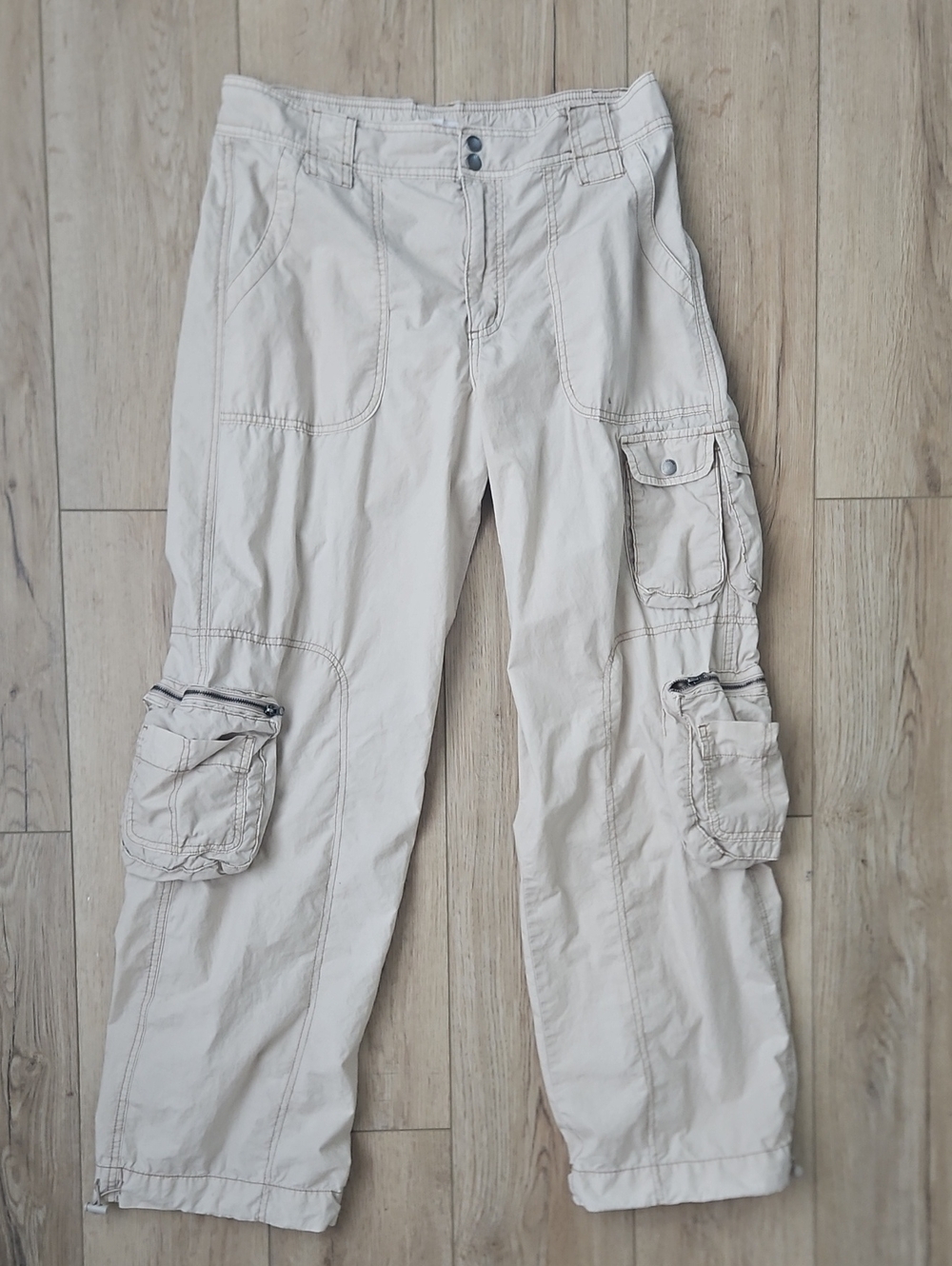 Garage Women's Cargo Utility Ligjtweight Pants in Khaki Tan Beige Size 10